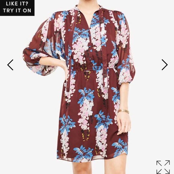 Ann Taylor Dresses & Skirts - Ann Taylor Burgundy Floral Dress